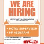 We Are Hiring Hotel Supervisor and HR Assistant bound for Marshall Island
