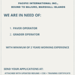 We Are Hiring Paver Operator / Grader Operator