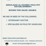 VETERINARY DOCTOR JOB OPENING BOUND FOR SAUDI ARABIA